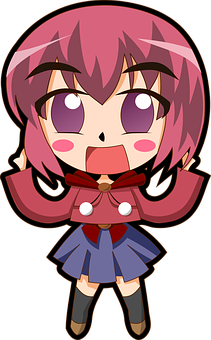 Chibi Anime Character Shocked Expression PNG