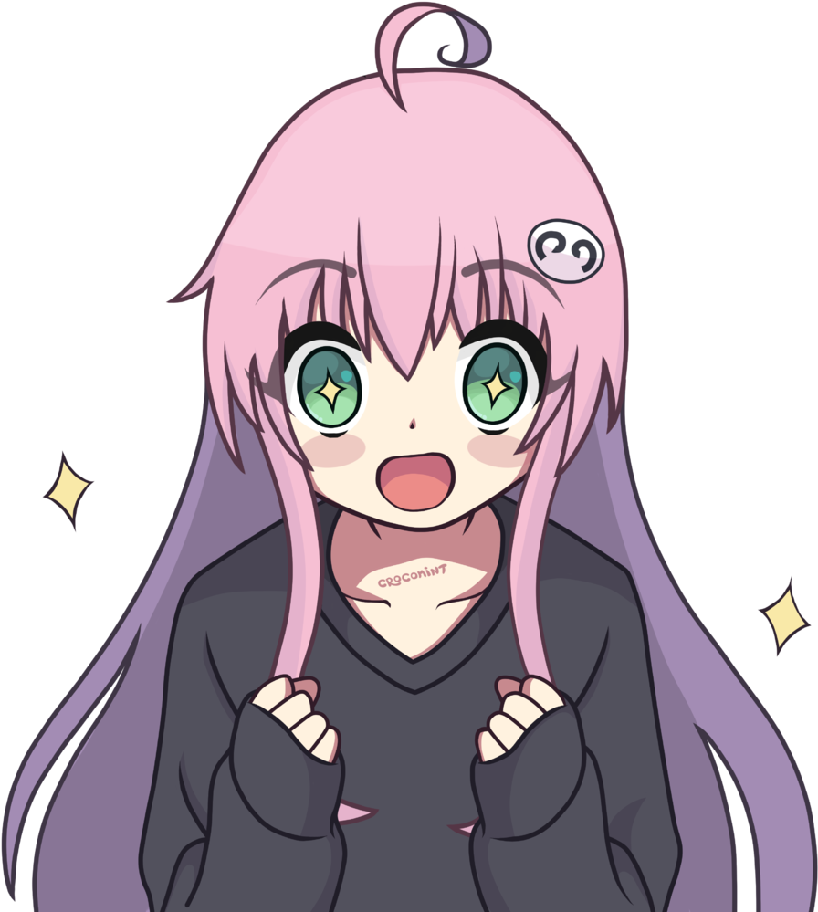 Chibi Anime Character Surprised Expression PNG