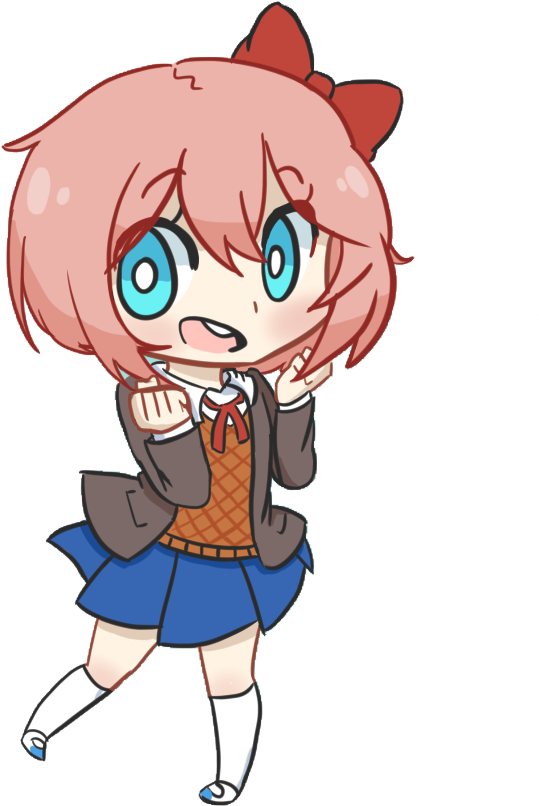 Chibi Anime Character Surprised Expression PNG