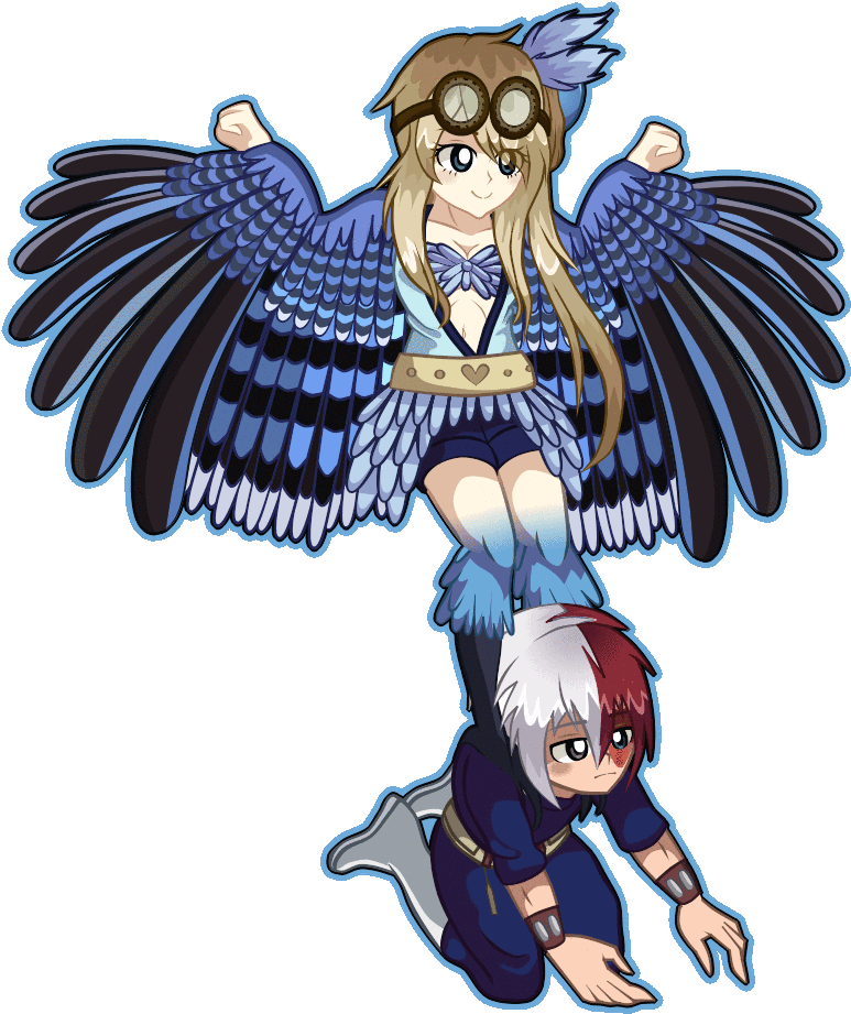 Chibi Anime Characters With Wings PNG