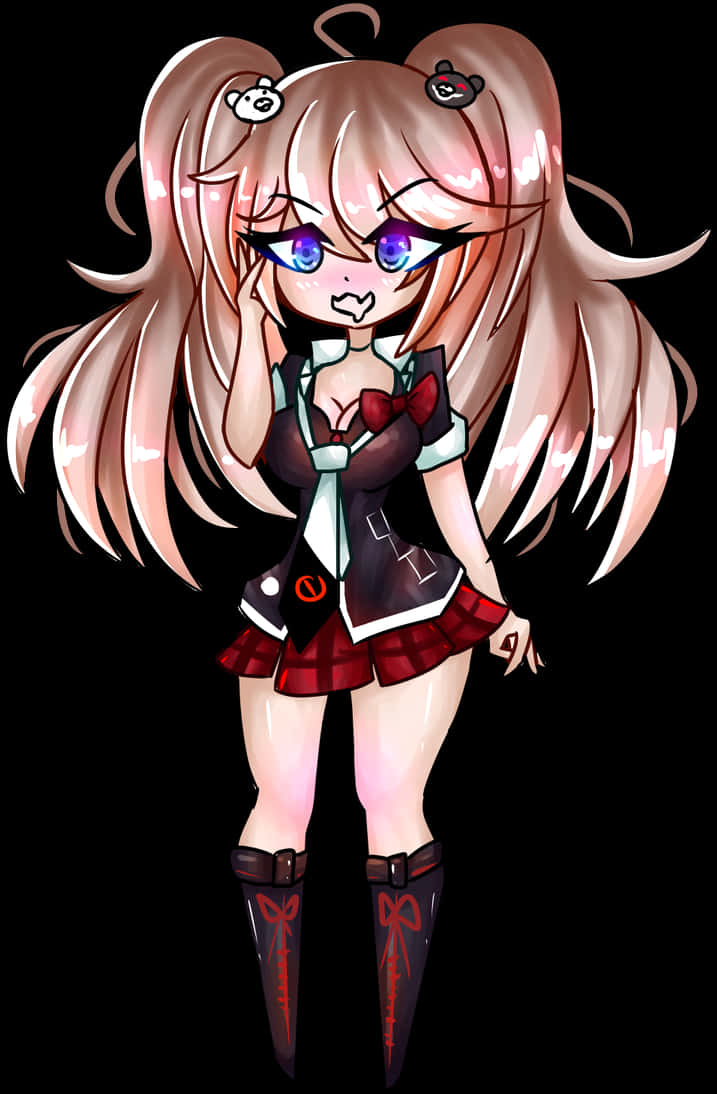 Chibi Anime Girlwith Twintails PNG