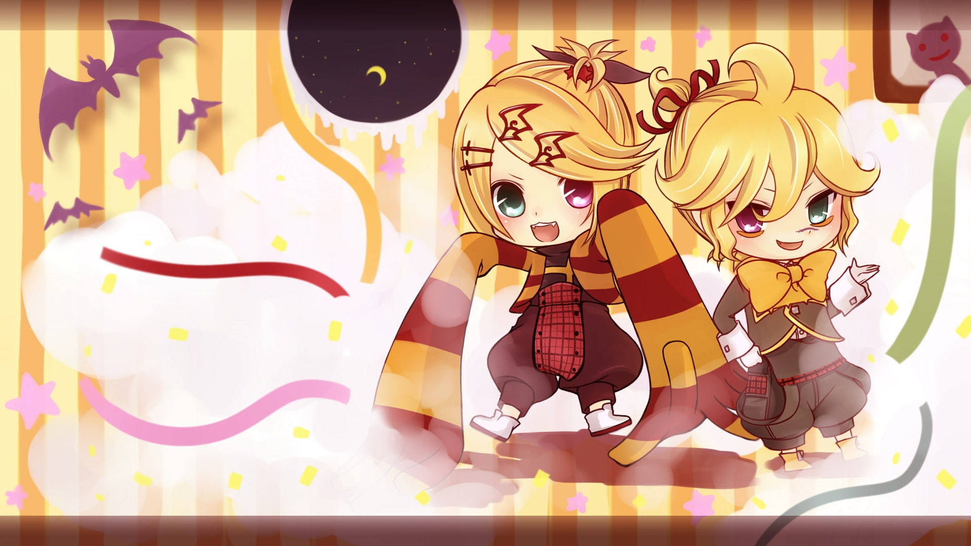 Chibi Anime Rin And Len Background