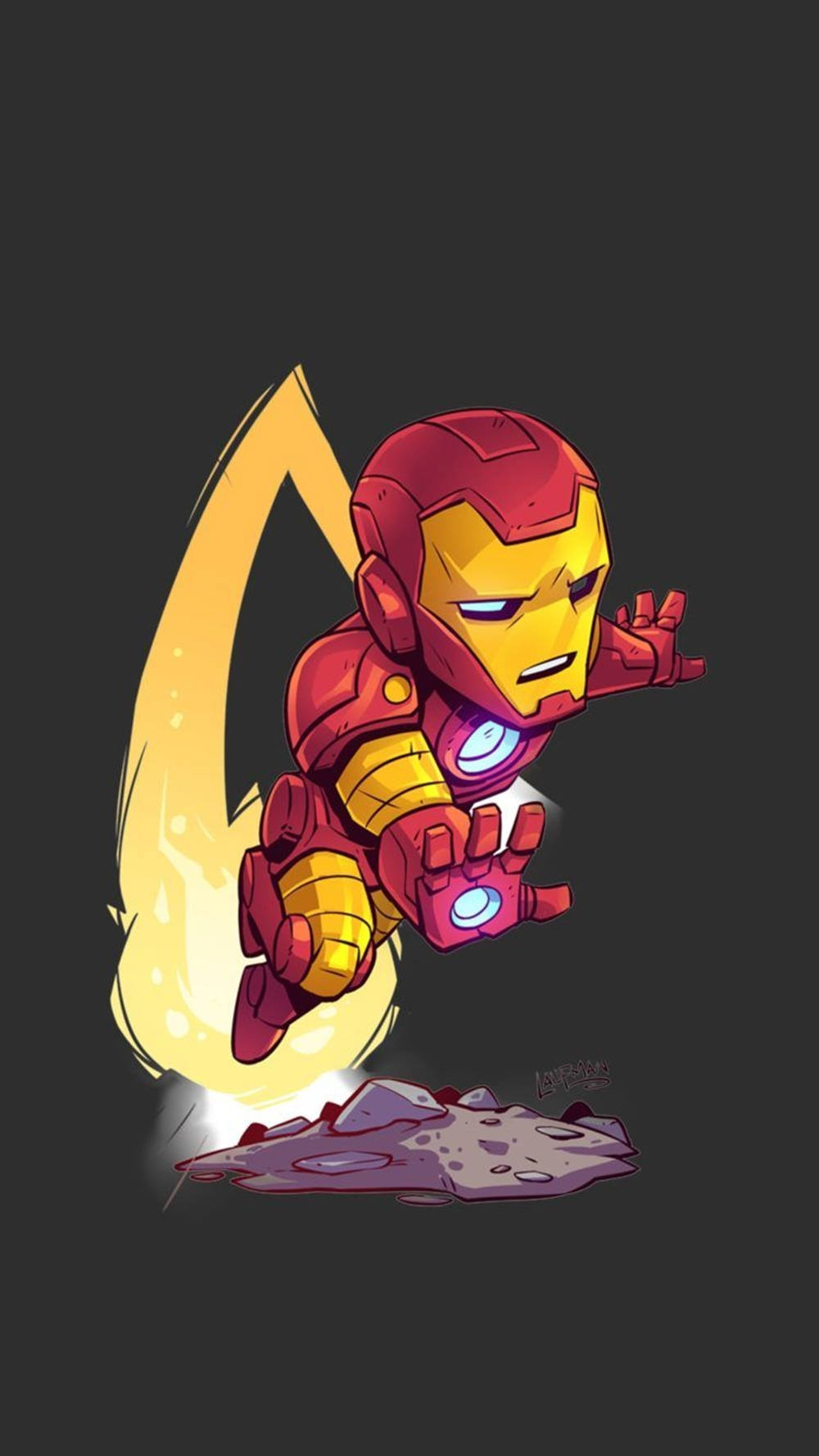 Chibi Art Iron Man Phone Wallpaper