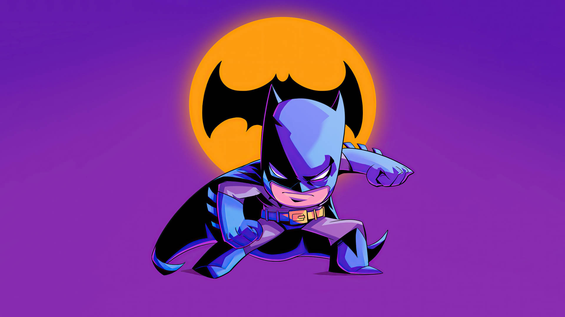 Chibi Batman Cartoon Wallpaper