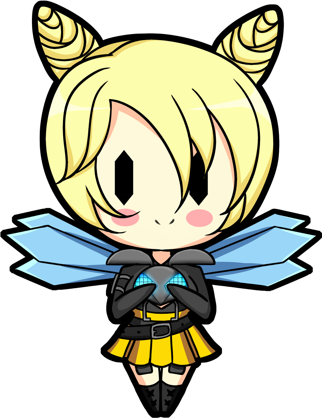 Chibi Blonde Character With Crystal Ball PNG