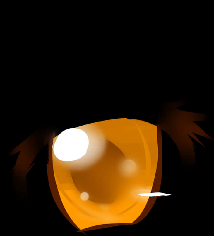 Chibi Character Glowing Eyes Dark Background PNG