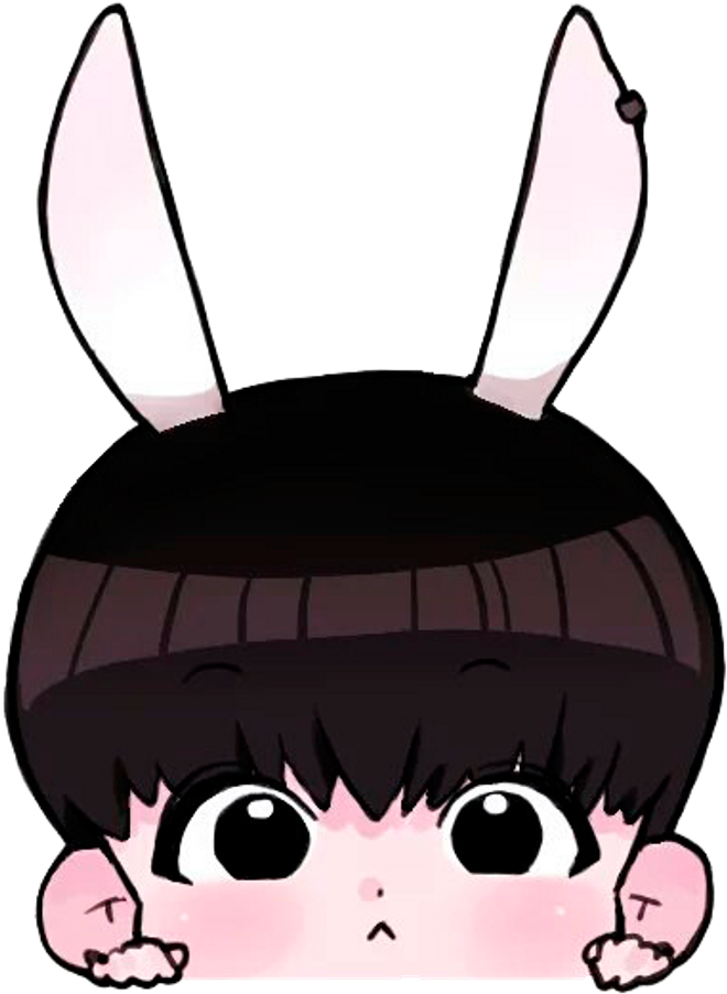 Chibi Character With Bunny Ears PNG