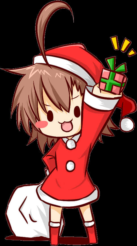 Chibi Christmas Celebration Anime PNG