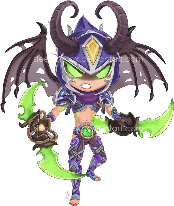 Chibi Demon Warrior Art PNG