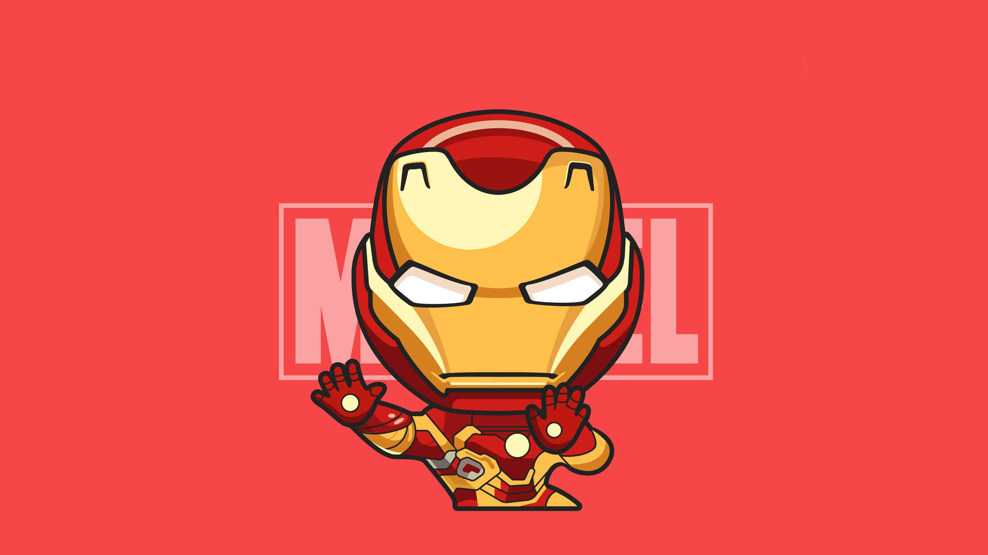 Dibujochibi Del Superhéroe Iron Man Fondo de pantalla