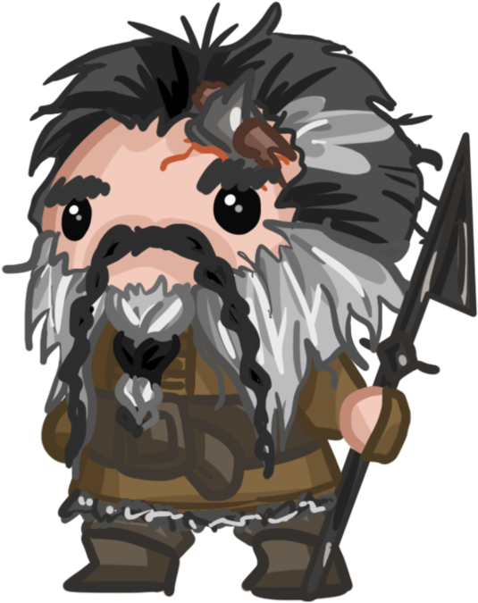 Chibi Dwarf Warrior Illustration PNG