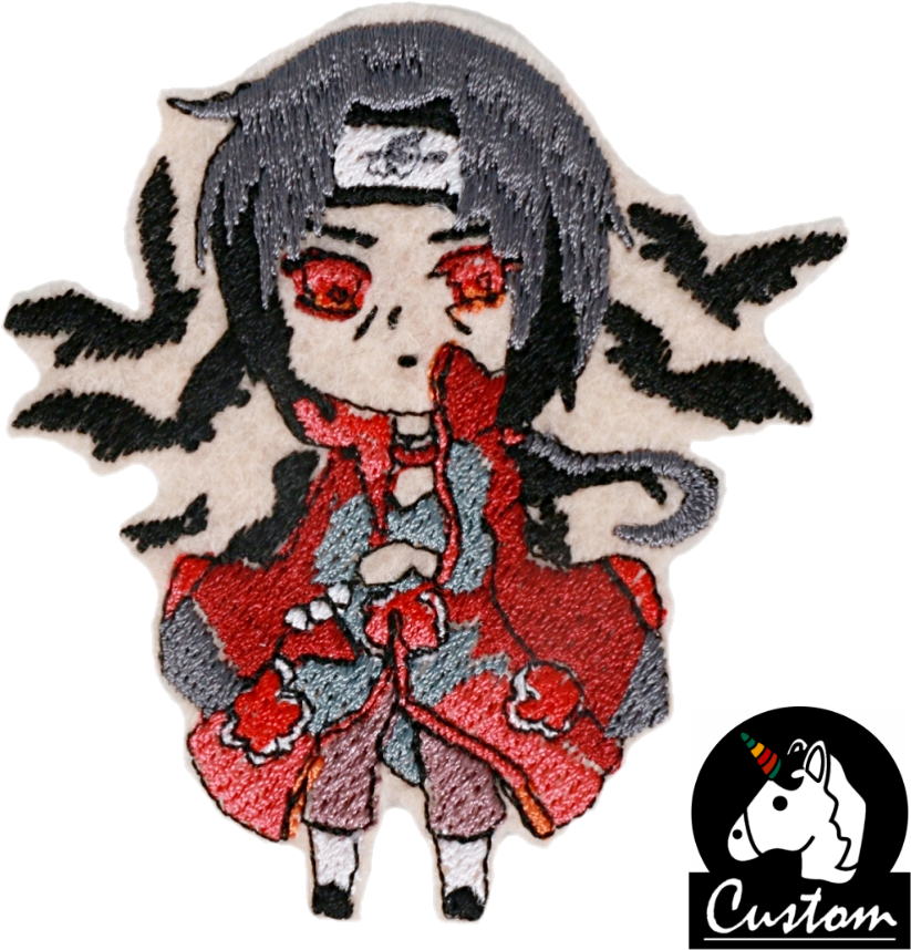 Chibi Itachi Uchiha Embroidered Patch PNG