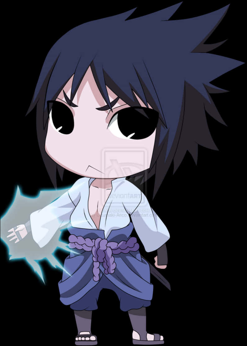 Chibi Itachi Uchiha Ninja Pose PNG