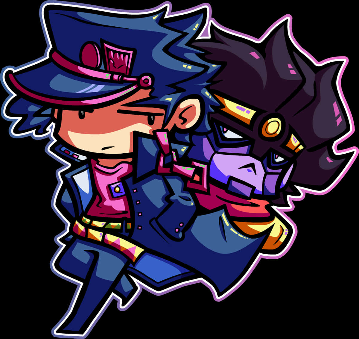 Chibi Jotaroand Star Platinum PNG