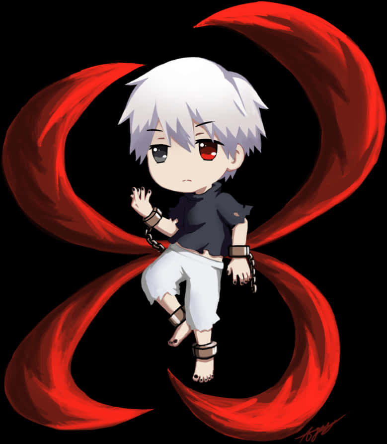 Download Chibi Kanekiwith Kagune | Wallpapers.com