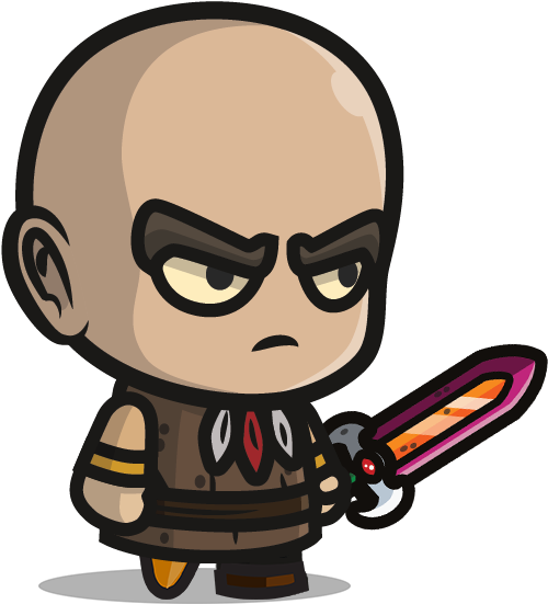 Chibi Krillin With Energy Sword PNG