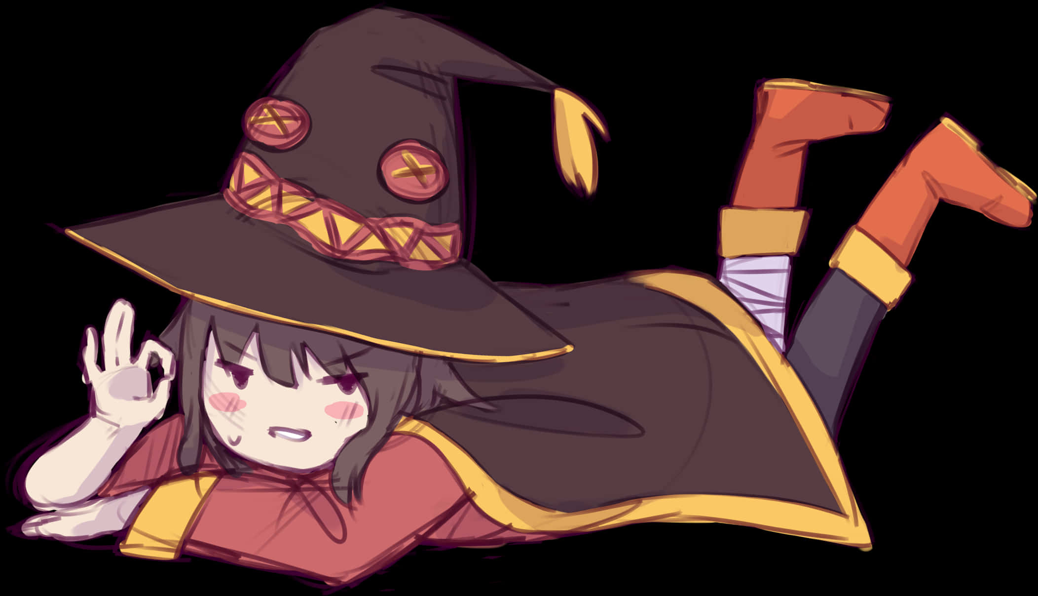 Chibi Megumin Playful Pose PNG