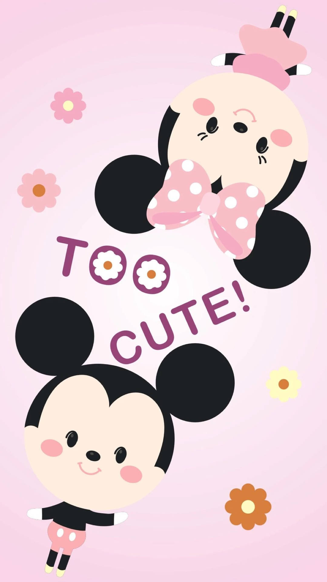 Chibi Mickey And Minnie Mouse Wallpaper