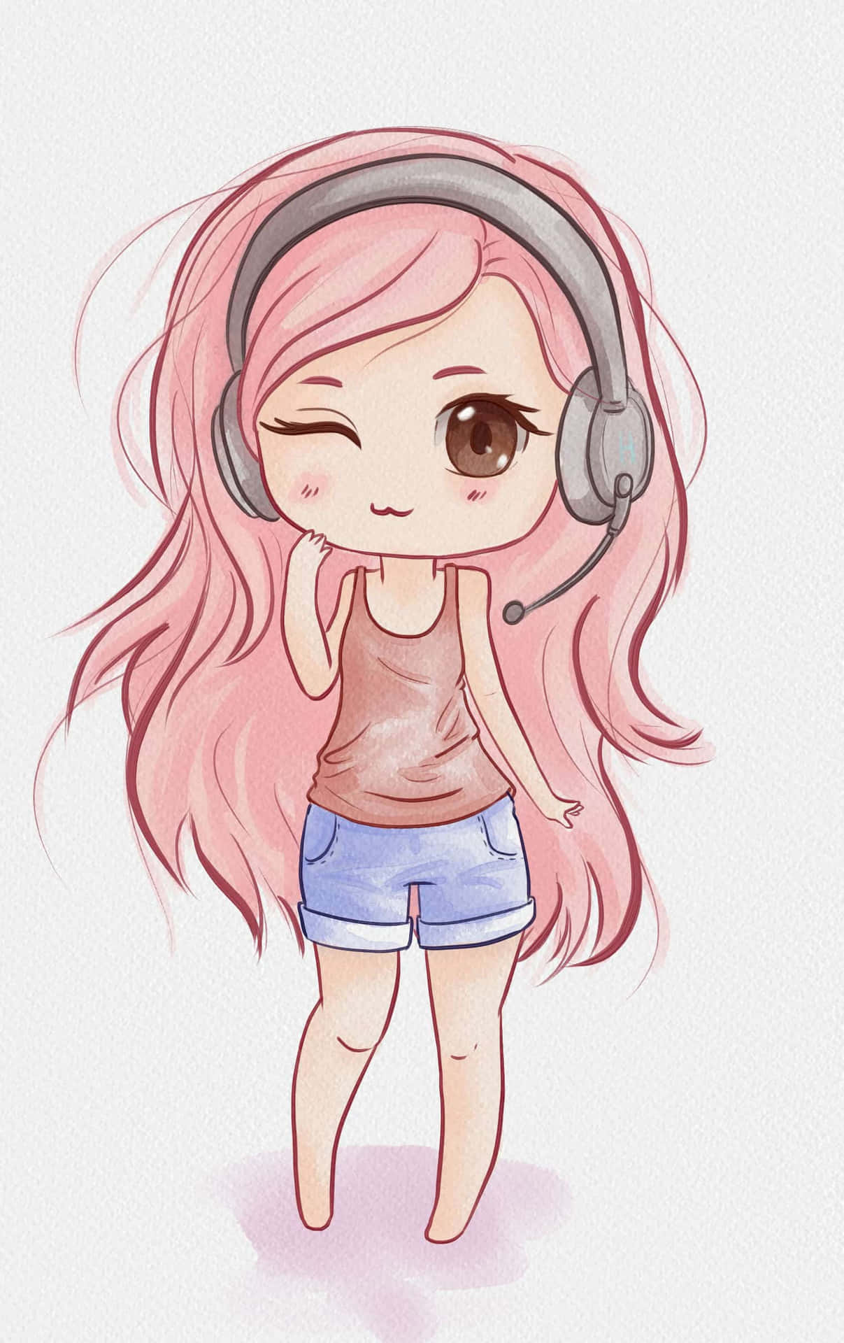 chibi with headphones