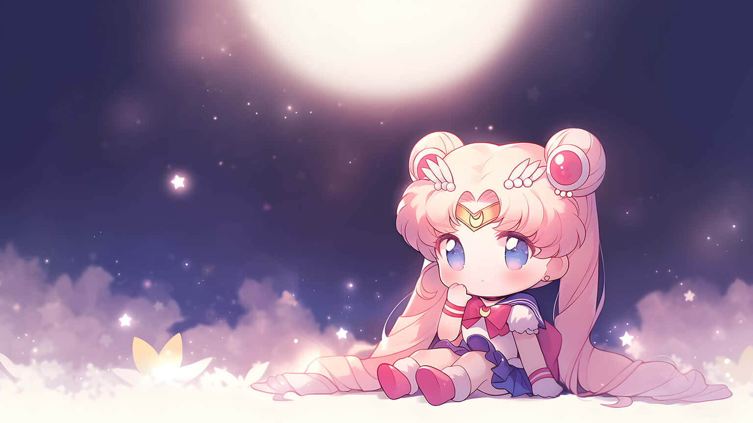 Chibi Sailor Moon Starry Night Wallpaper