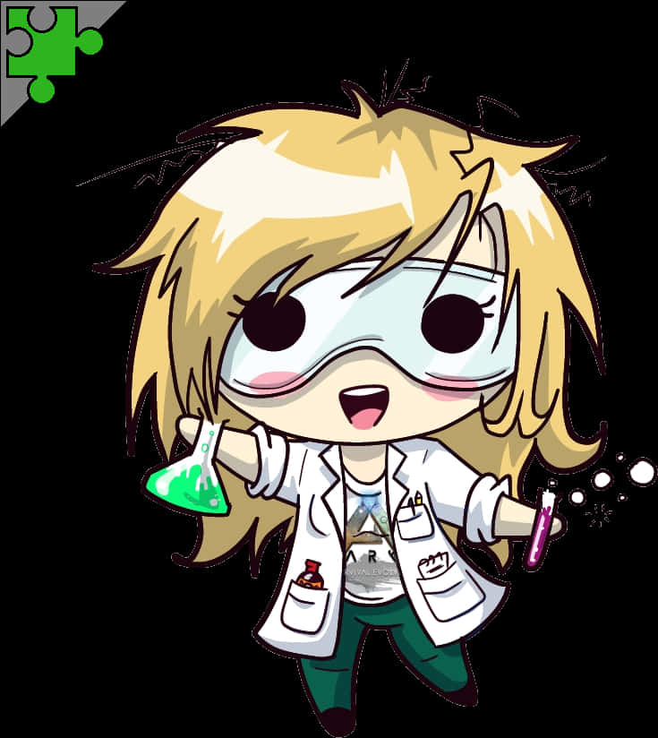 Chibi Scientist Adventure PNG