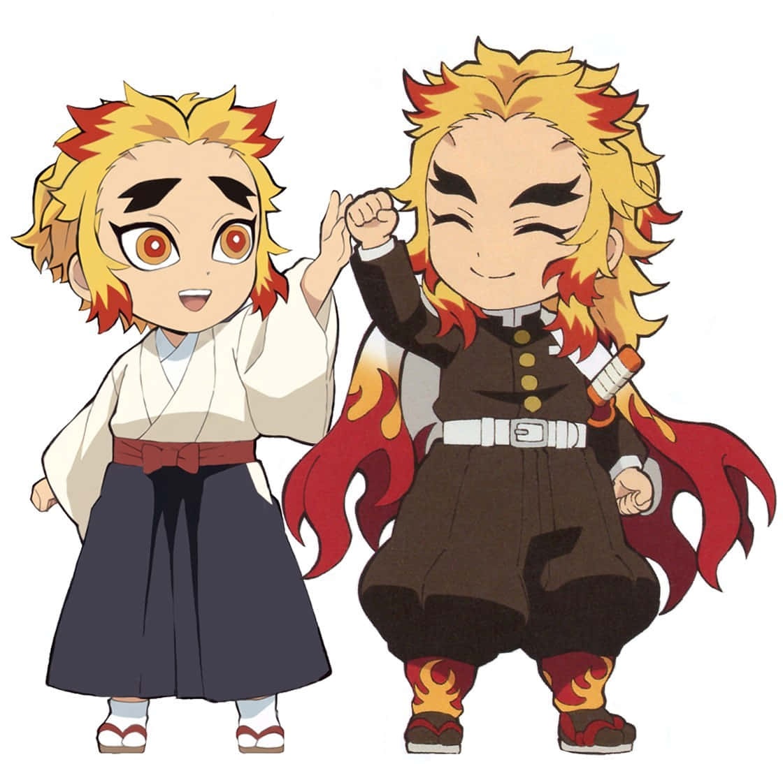 Chibi Senjuro Ja Kyojuro Rengoku Taustakuva