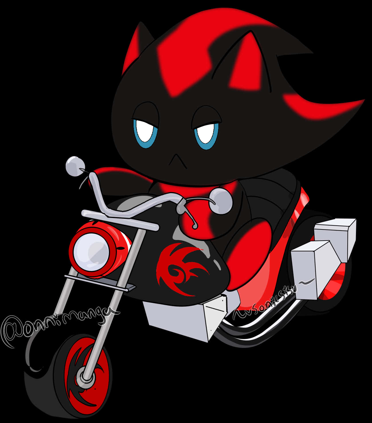 Chibi Shadowon Motorcycle PNG