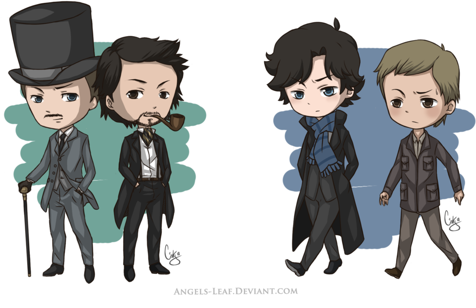 Download Chibi Sherlock Characters Illustration | Wallpapers.com