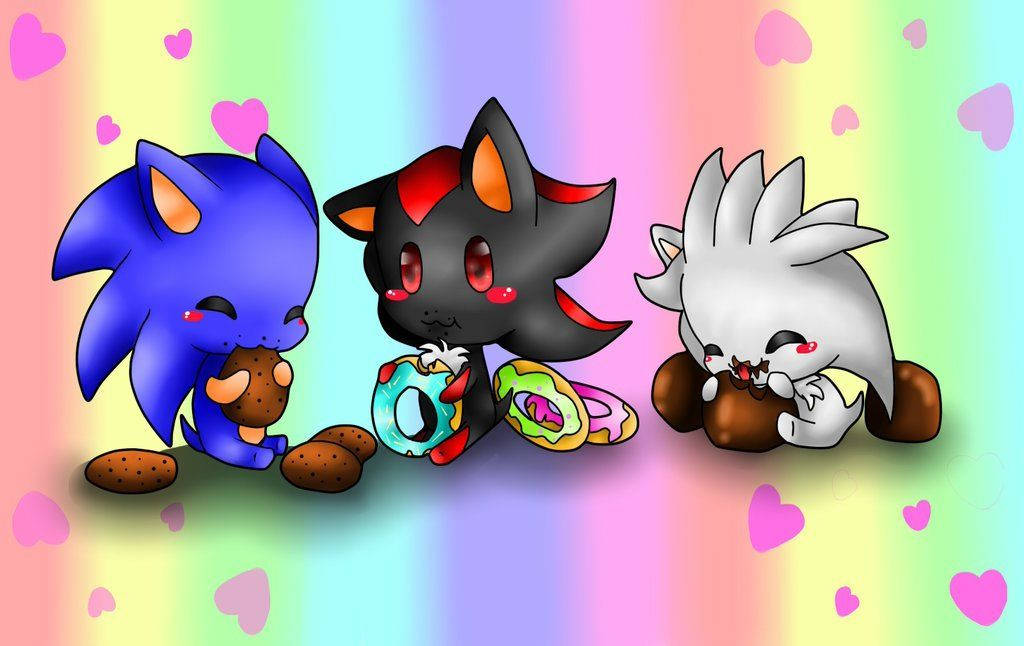 Chibi_ Sonic_ Characters_ Donut_ Time Wallpaper