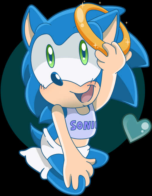 Chibi Sonic Cute Pose PNG