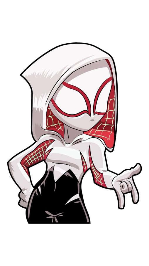Chibi Spider Gwen Pose Wallpaper