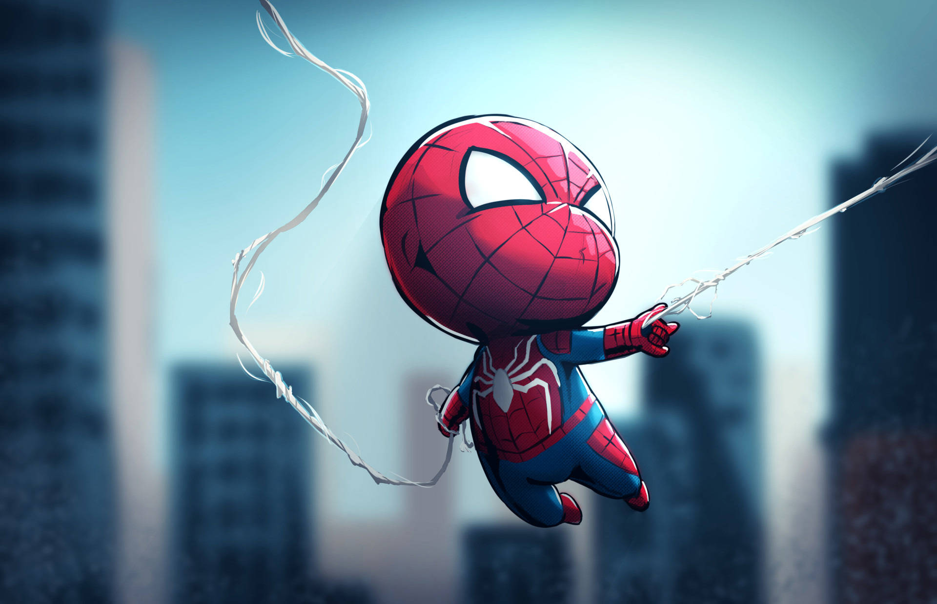 Chibi Spider-Man Web Wallpaper