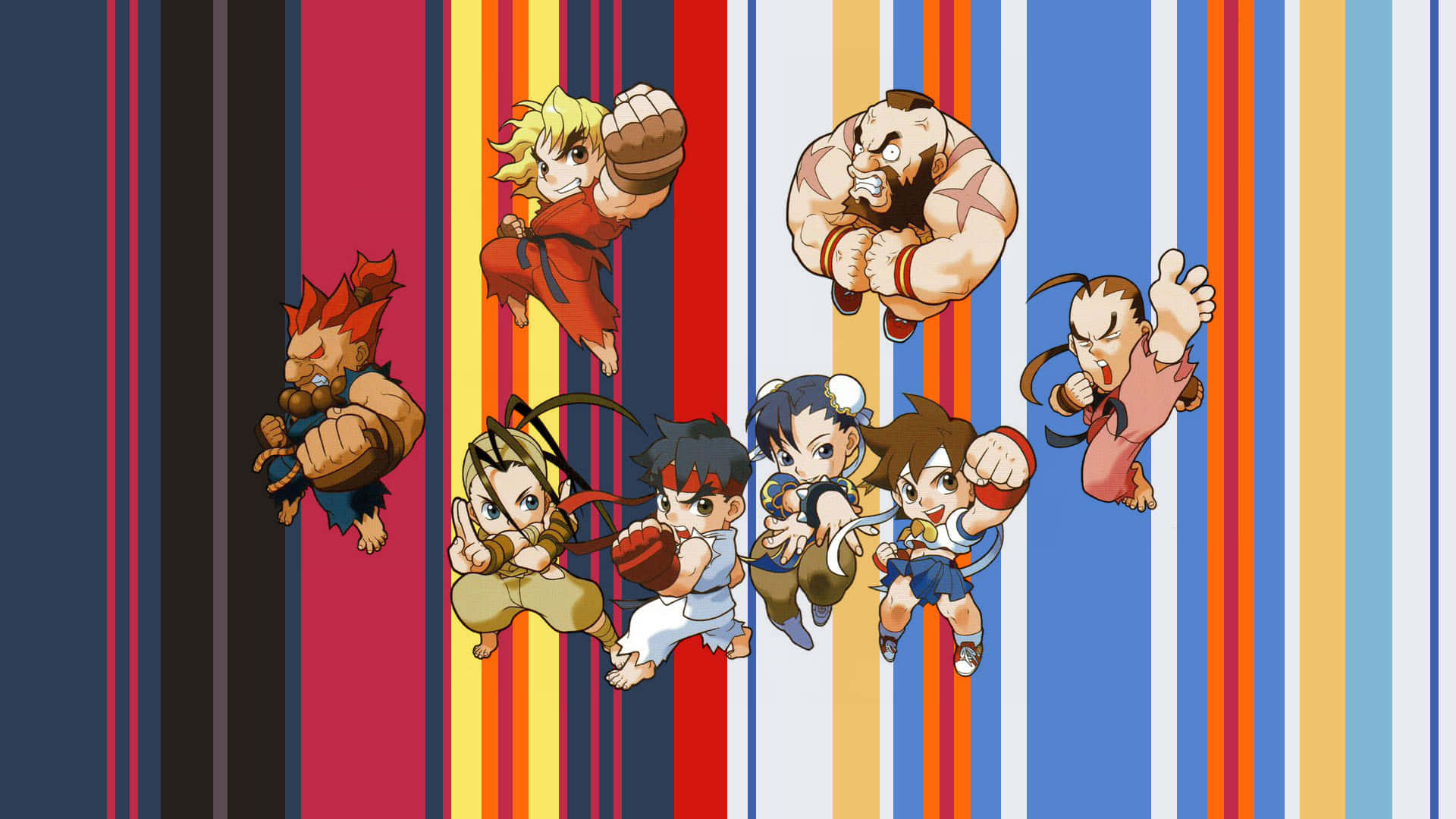 Chibi Street Fighter Characters Wallpaper