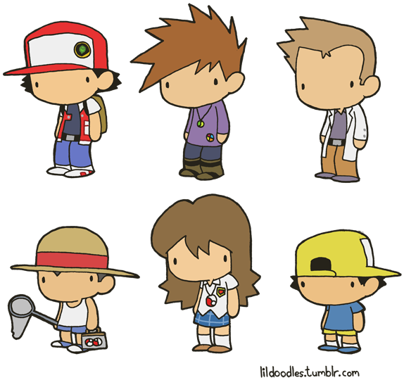 Chibi Style Animated Characters PNG