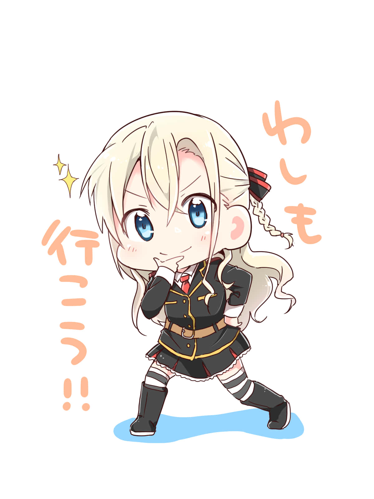 Chibi Stijl Anime Karakter Pose Achtergrond