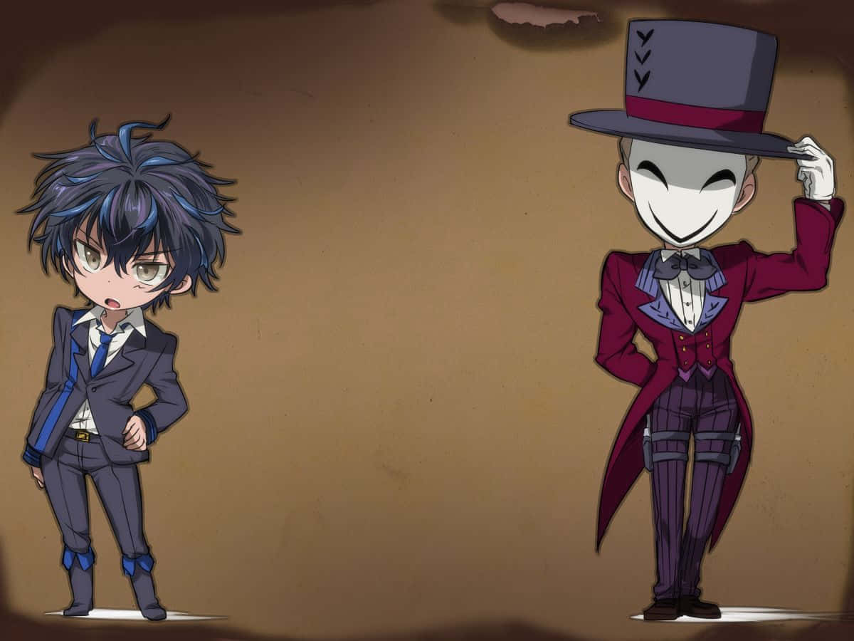 Personnages Anime Chibi Kagetane Et Rentaro Fond d'écran