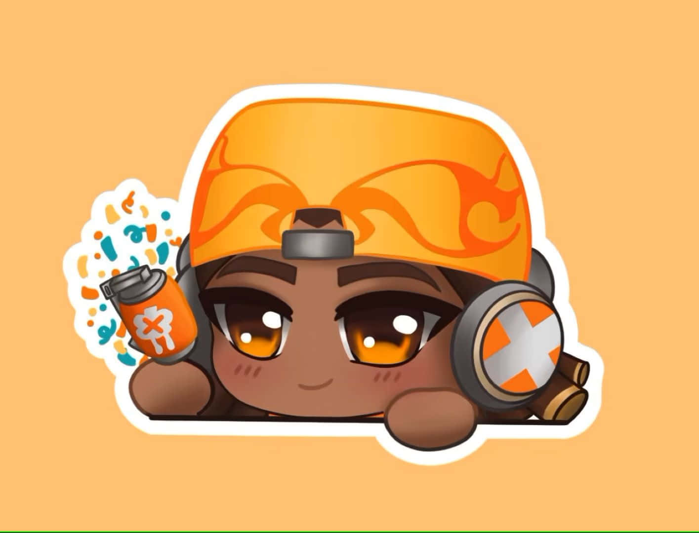 Download Chibi Style Explosive Character Sticker Wallpaper | Wallpapers.com