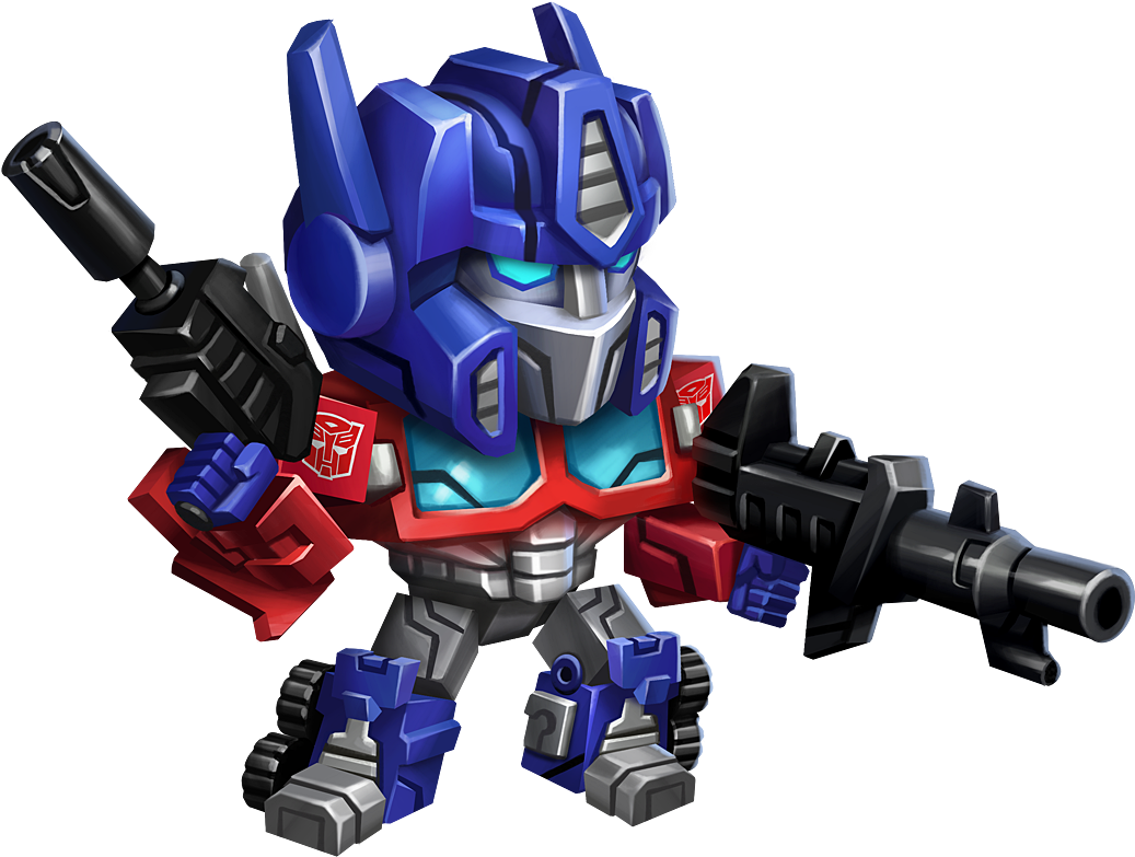 Chibi Style Optimus Prime With Blaster PNG