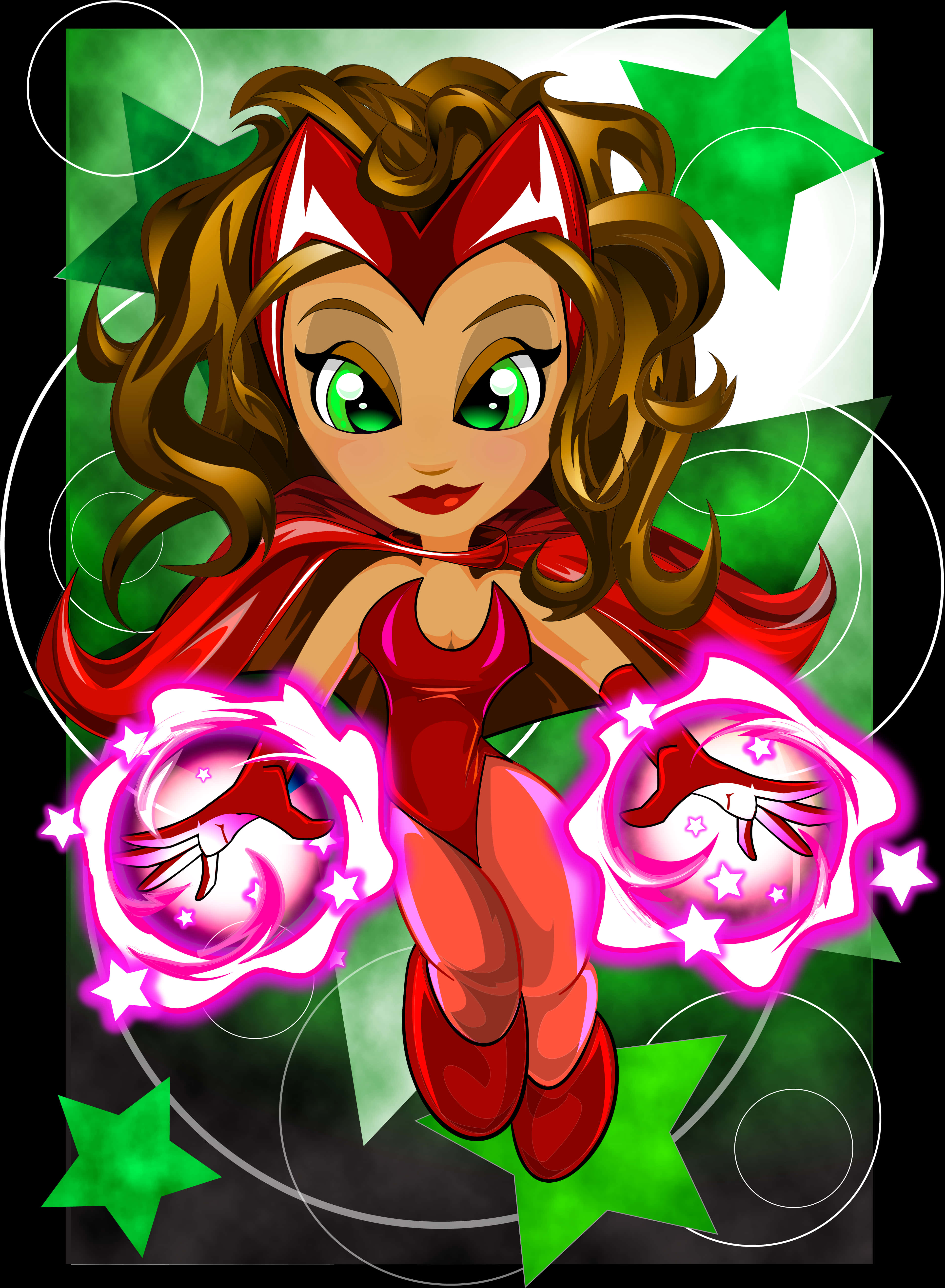 Chibi Style Scarlet Witch Artwork PNG