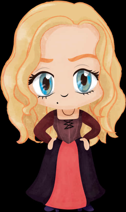 Download Chibi Style Witch Illustration | Wallpapers.com