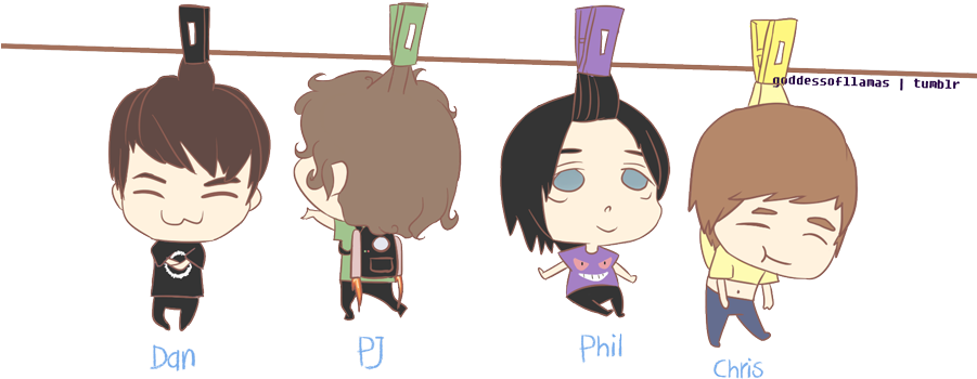 Chibi Style You Tubers Hanging Clips PNG