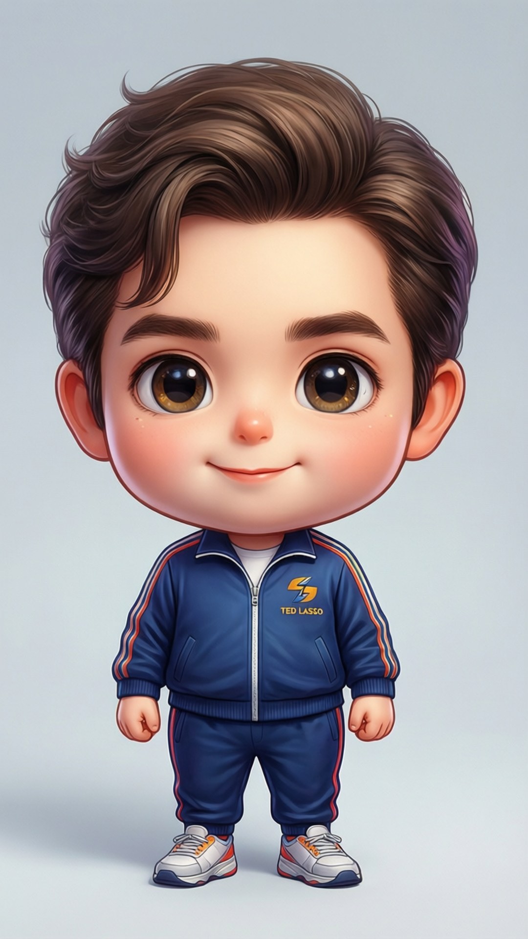 Adorabile chibi Ted Lasso per uno sfondo divertente.