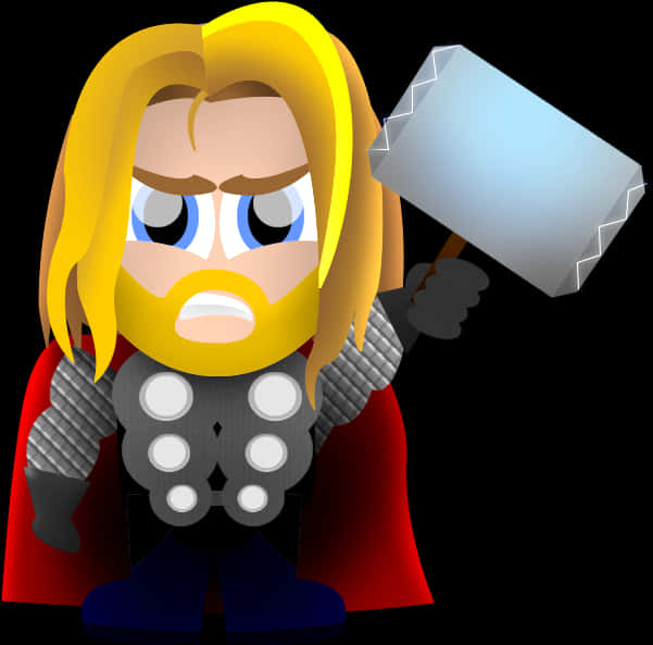 Chibi Thorwith Mjolnir PNG