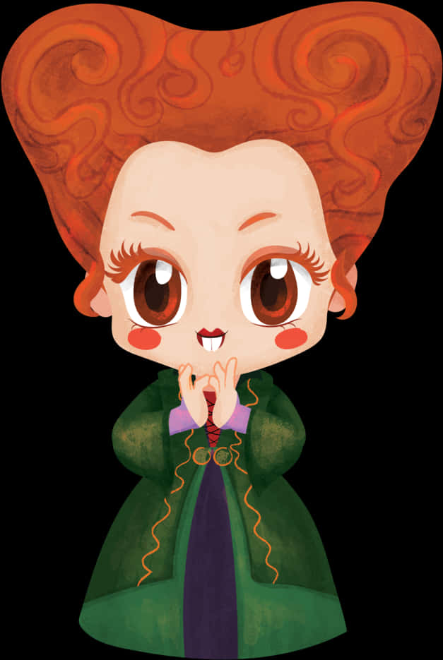 Chibi Witch Cartoon Character PNG
