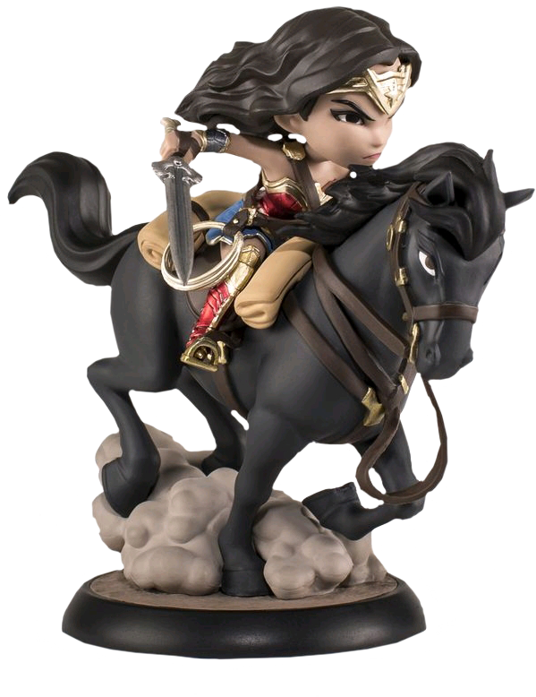 Chibi Wonder Womanon Horse Figurine PNG