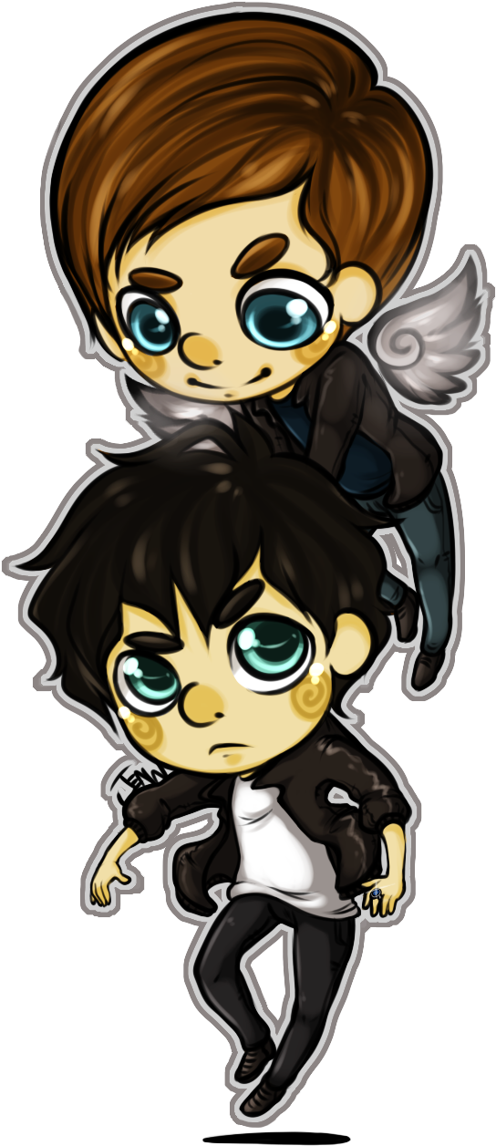 Chibi_ Angel_and_ Demon_ Friends PNG