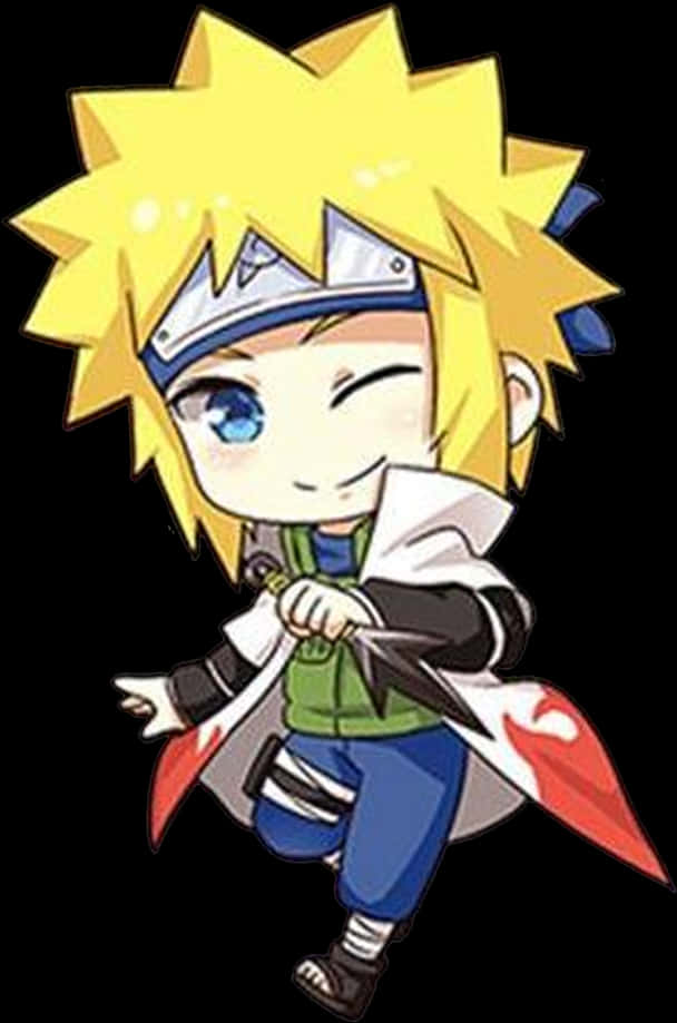 Chibi_ Anime_ Character_with_ Yellow_ Hair PNG