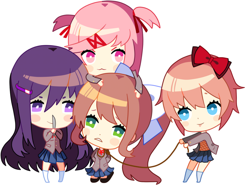 Chibi_ Anime_ Characters_ Group PNG