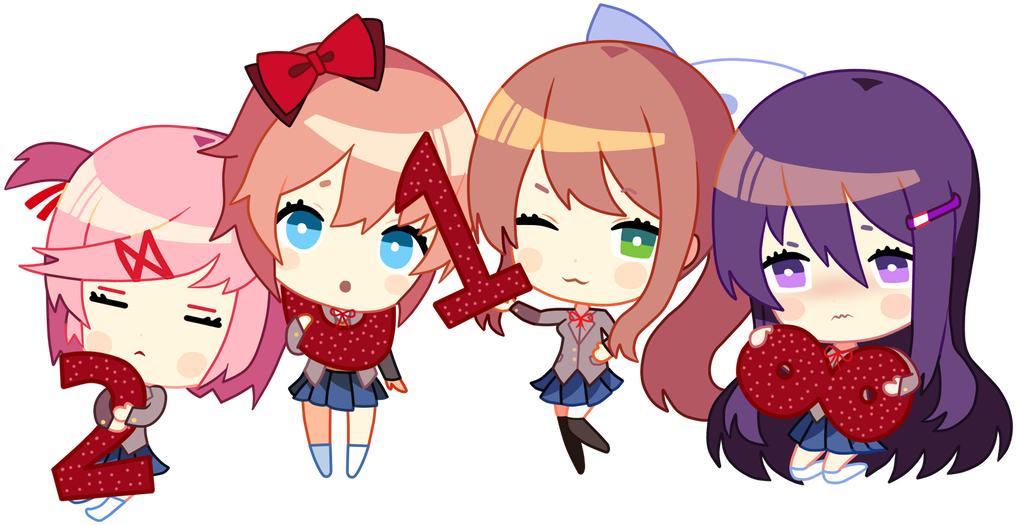 Chibi_ Anime_ Girls_ Trio PNG