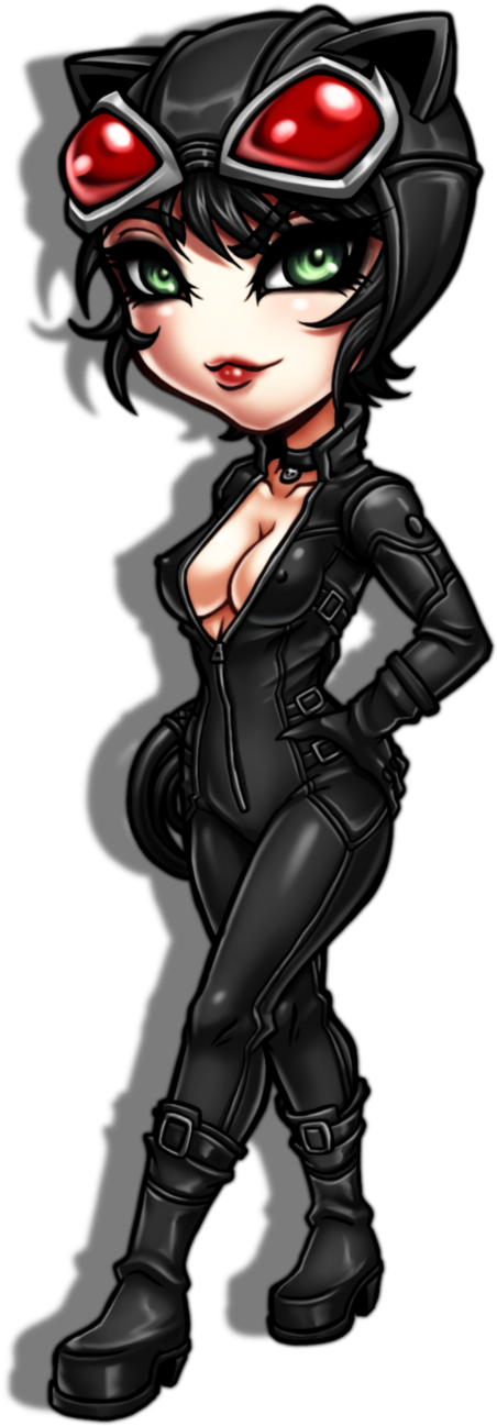 Chibi_ Catwoman_ Character_ Art PNG